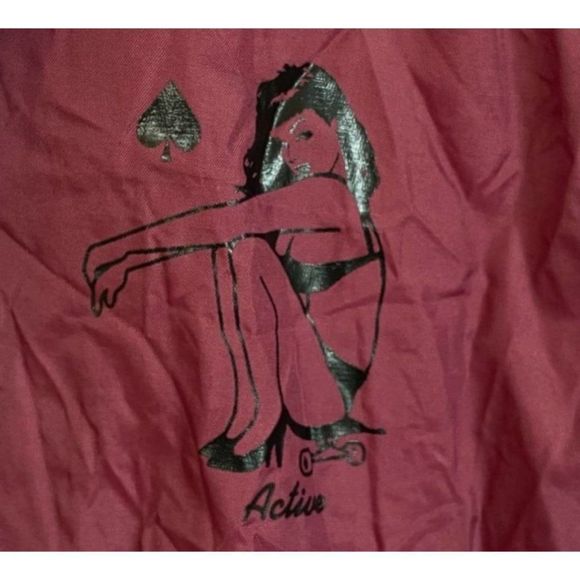 Active Windbreaker Pin-up Girl Bettie Page Burgundy Medium - Picture 1 of 5